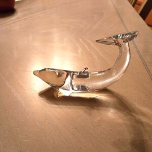 Vintage Baccarat Crystal Whale, 6"